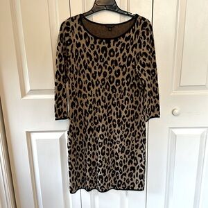 Ann Taylor Leopard 🐆 Print Sweater Dress